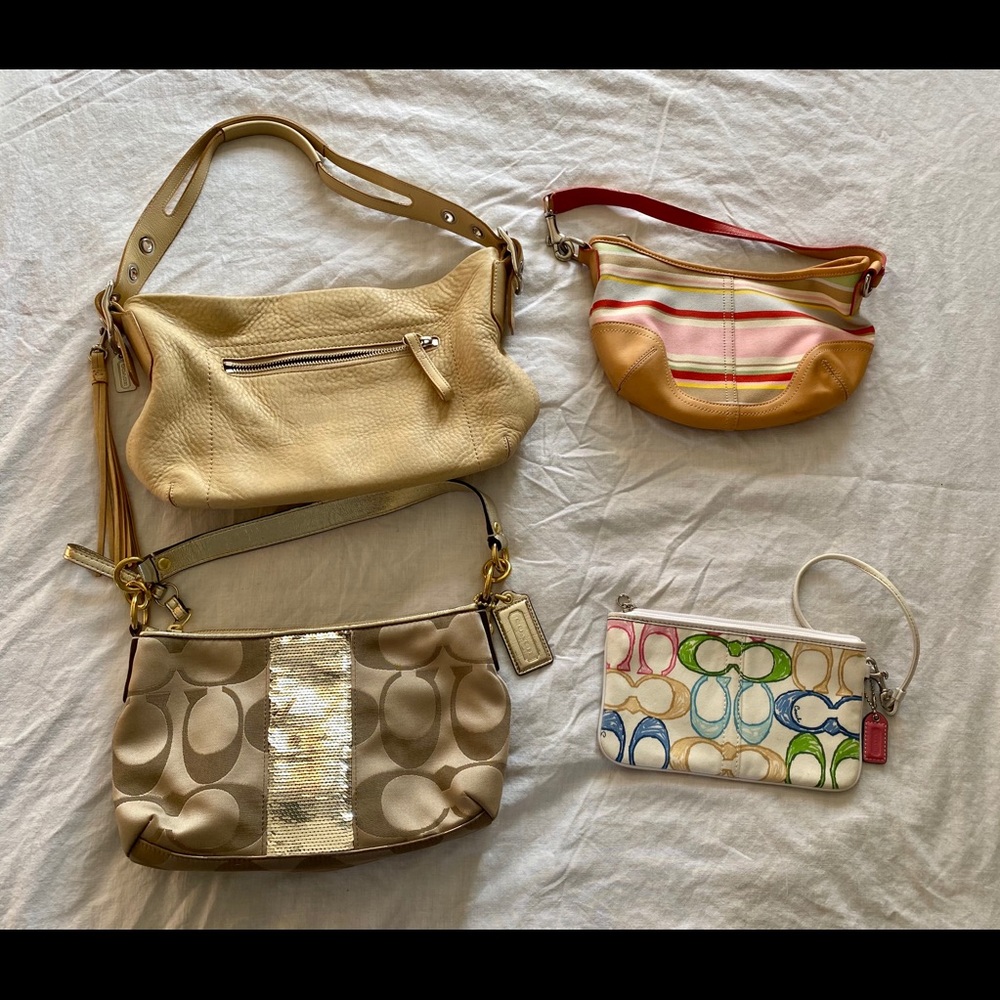 Coach bags cute spring colors lot of four